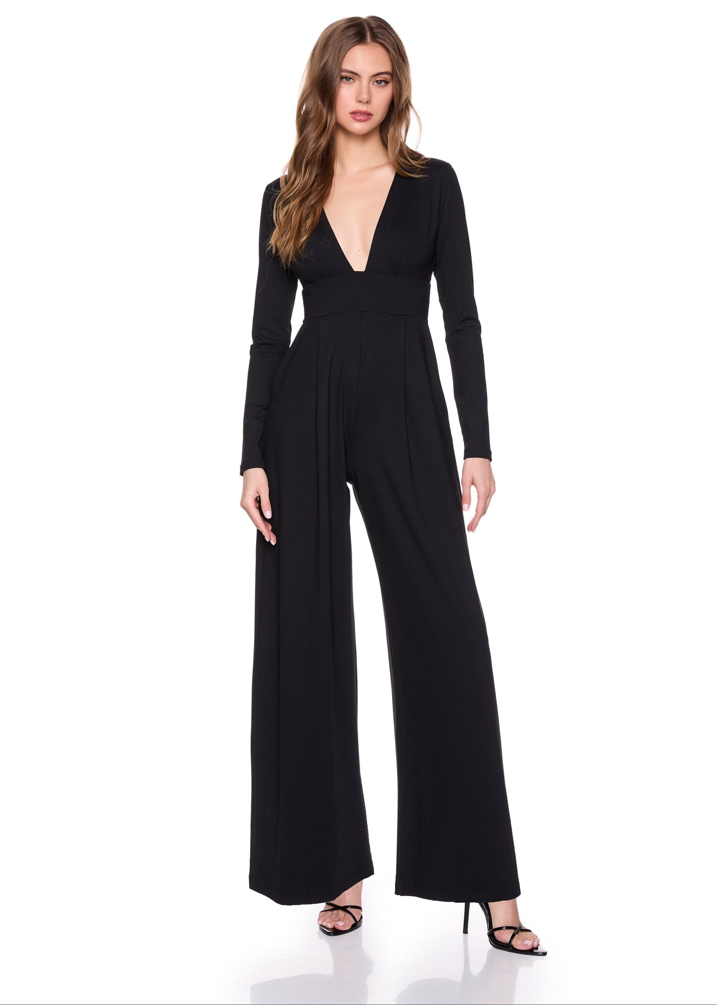 Susana Monaco Very V Long Sleeve Jumpsuit