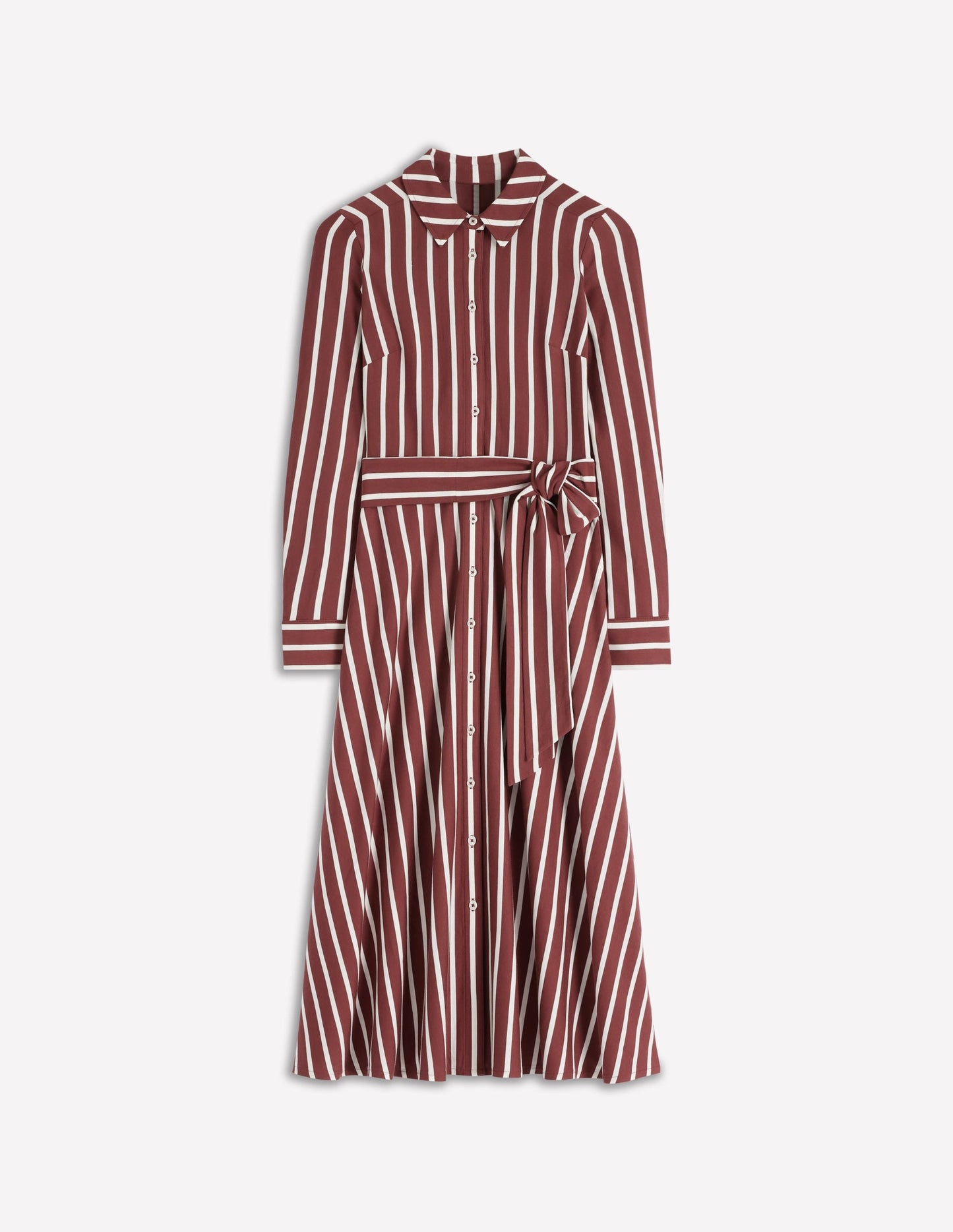 Marcia Jersey Shirt Dress-Burnt Orange, Painted Dot