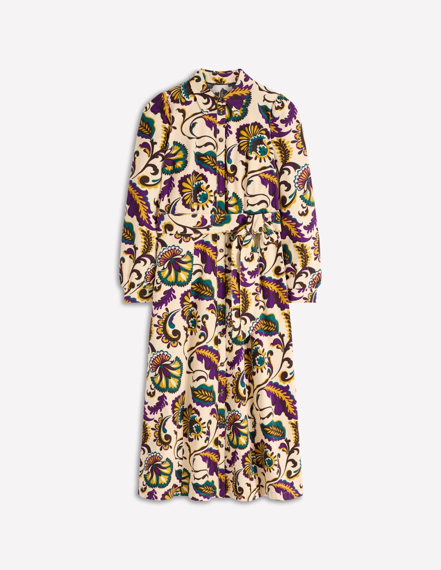 Clara Cord Midi Dress-Multi, Ornate Meadow