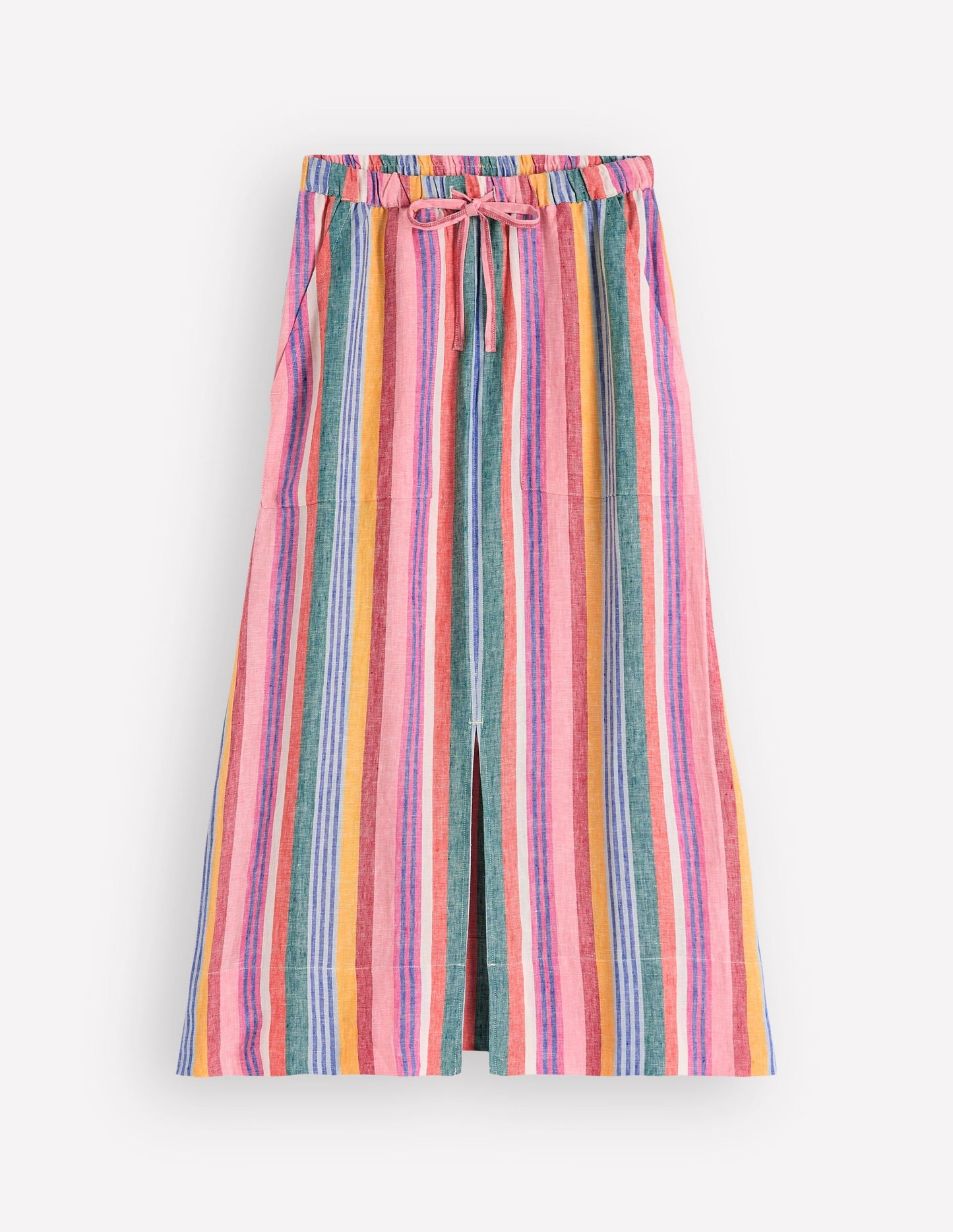 Layla Linen Skirt-Hot Varigated Multistripe