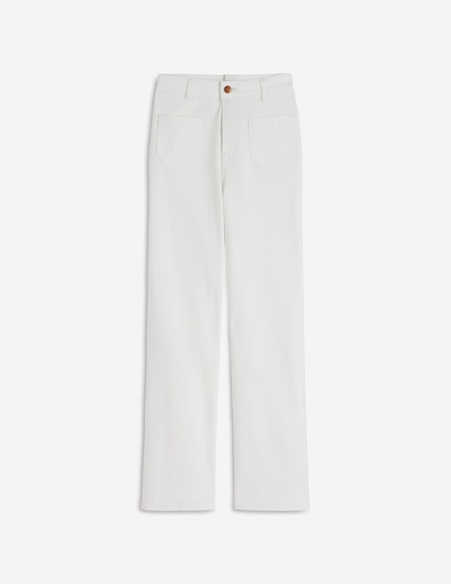 Straight Leg Pocket Jeans-White