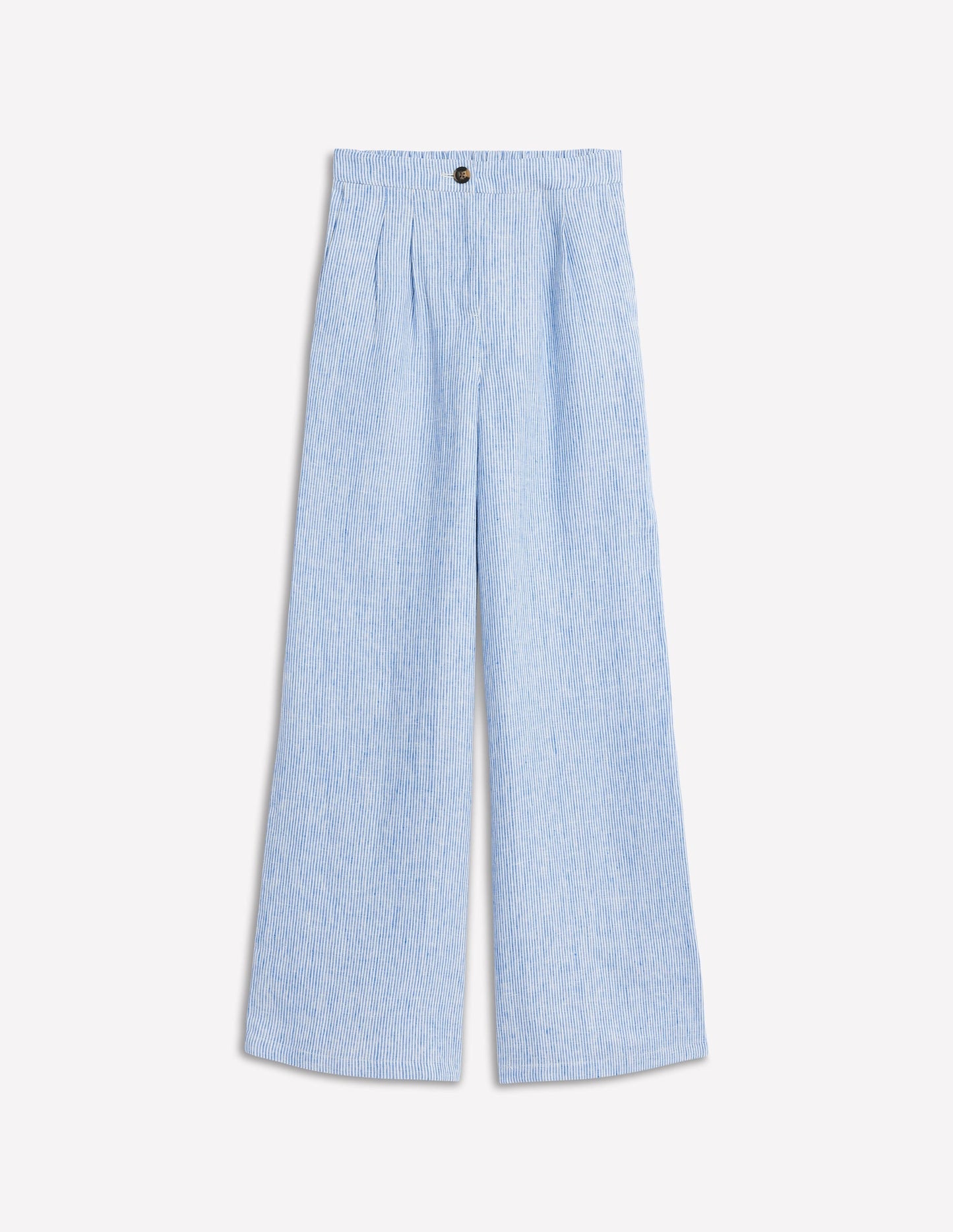 Dulwich Linen Pants-Kingfisher Blue Fine Stripe
