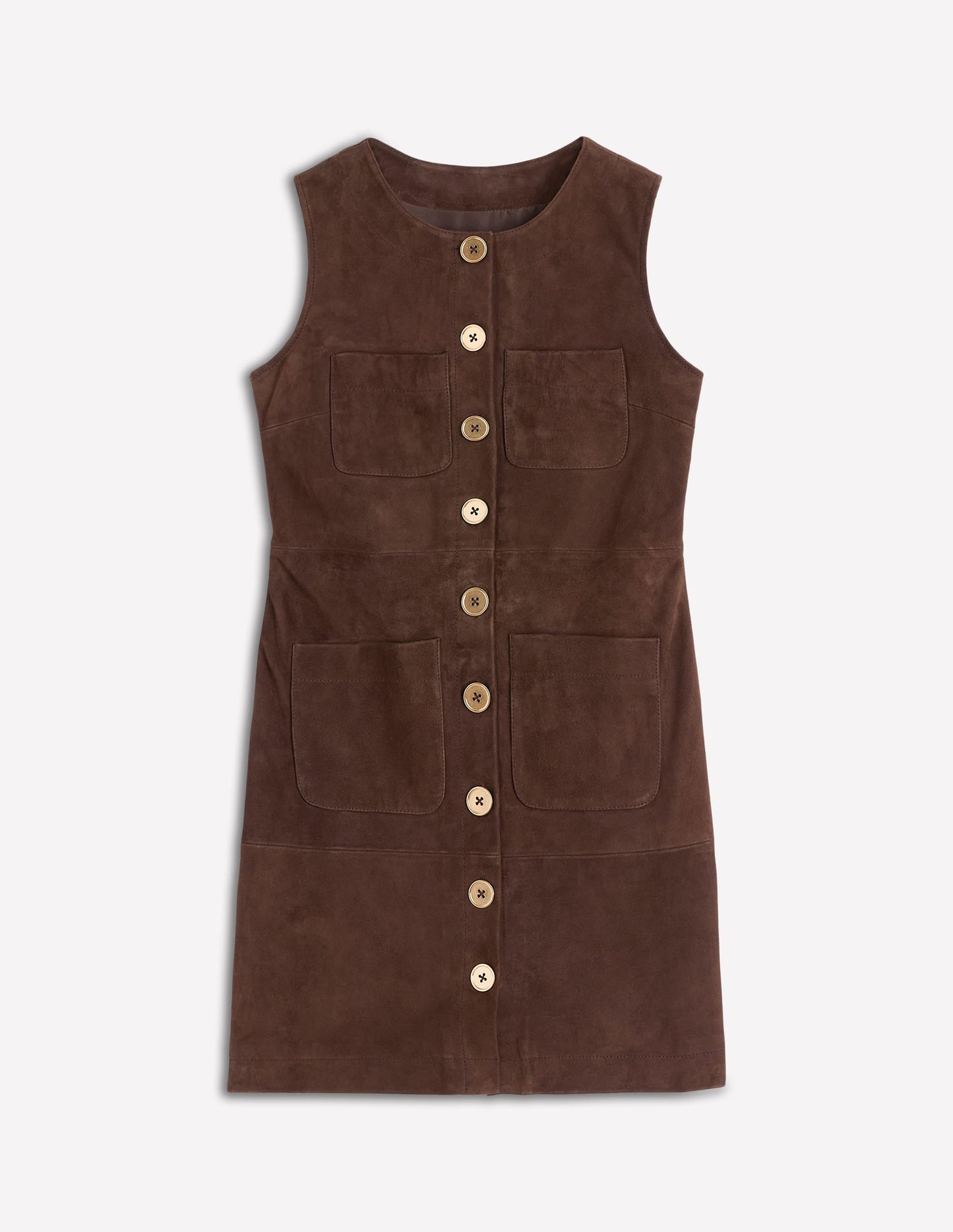 Evelyn Suede Shift Dress-Dark Chocolate
