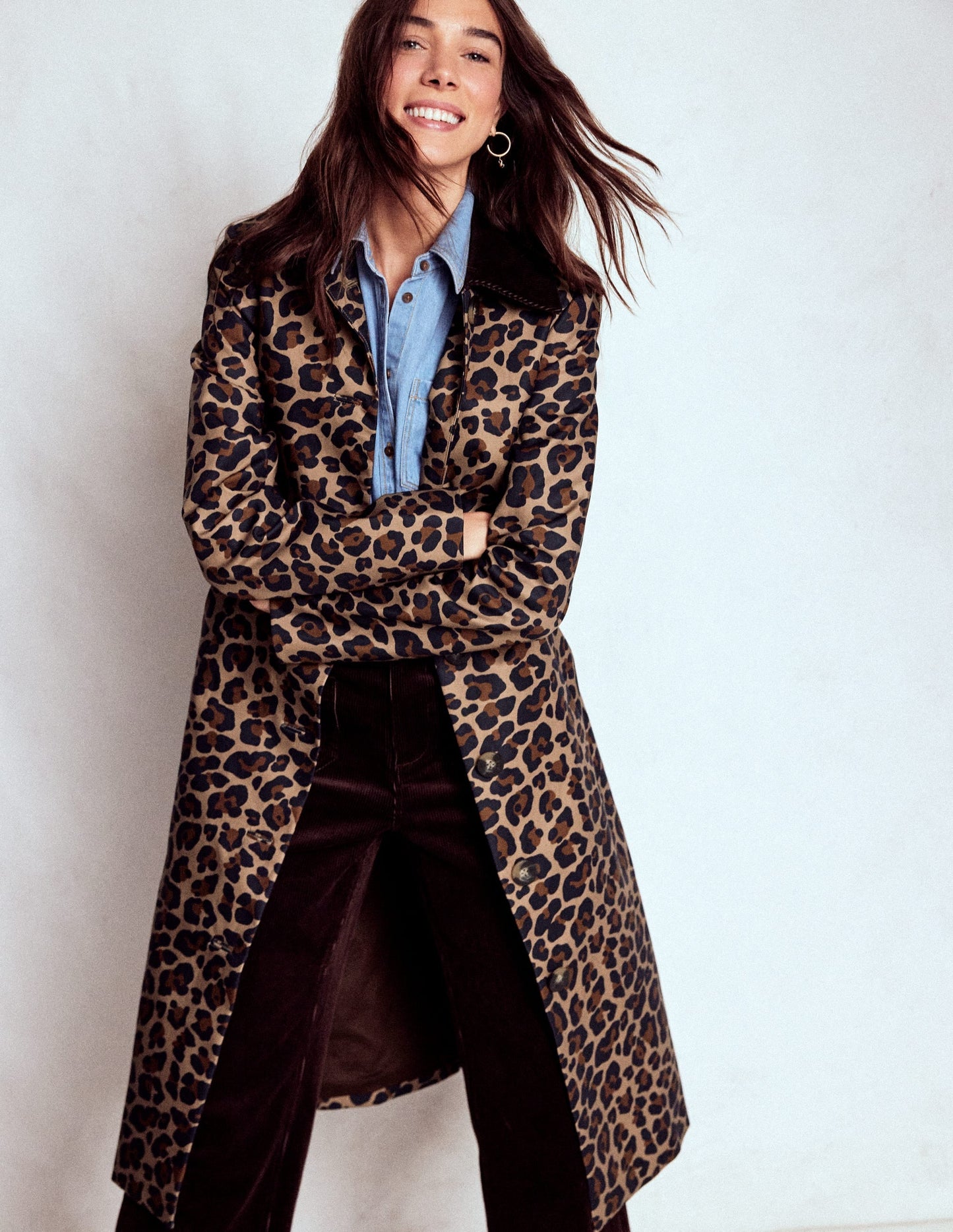 Lancaster Belted Mac-Leopard