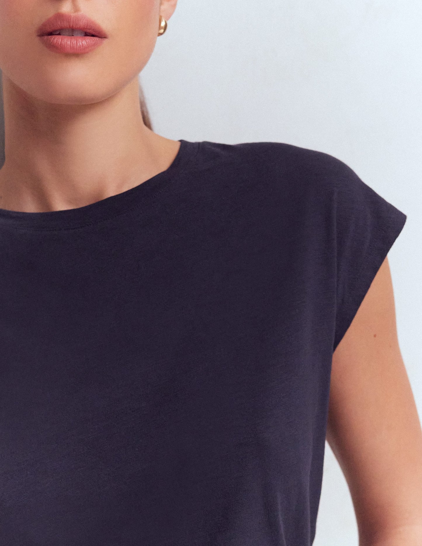 Louisa Slub T-Shirt-Navy