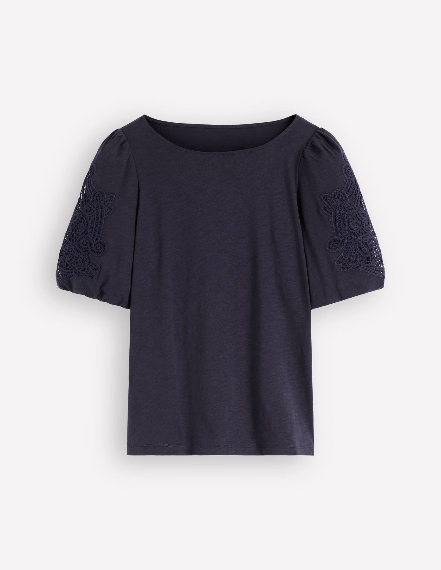 Tape Lace T-shirt-Navy