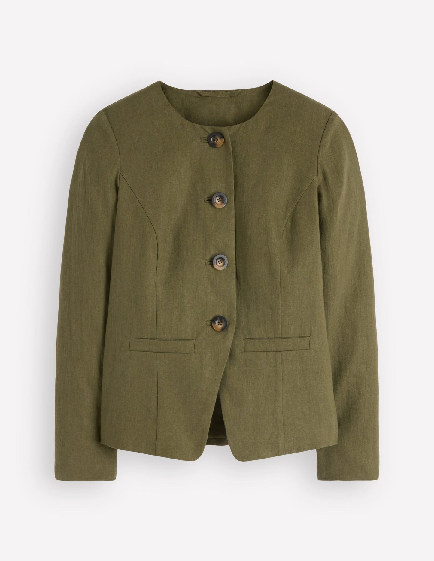 Hampstead Linen Blazer-Woodland Green