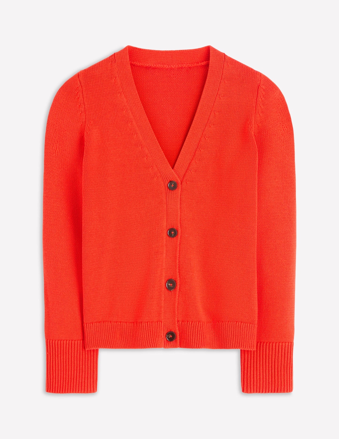 Lucy Relaxed Cotton Cardigan-Bright Orange
