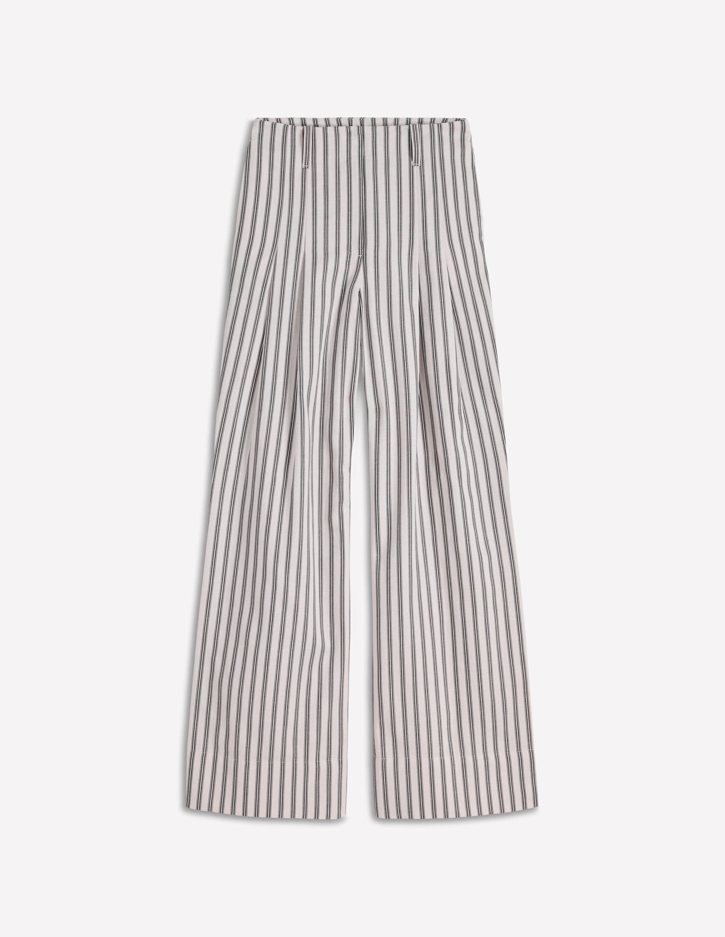 Mayfair Tailored Pants-Ivory, Navy Stripe
