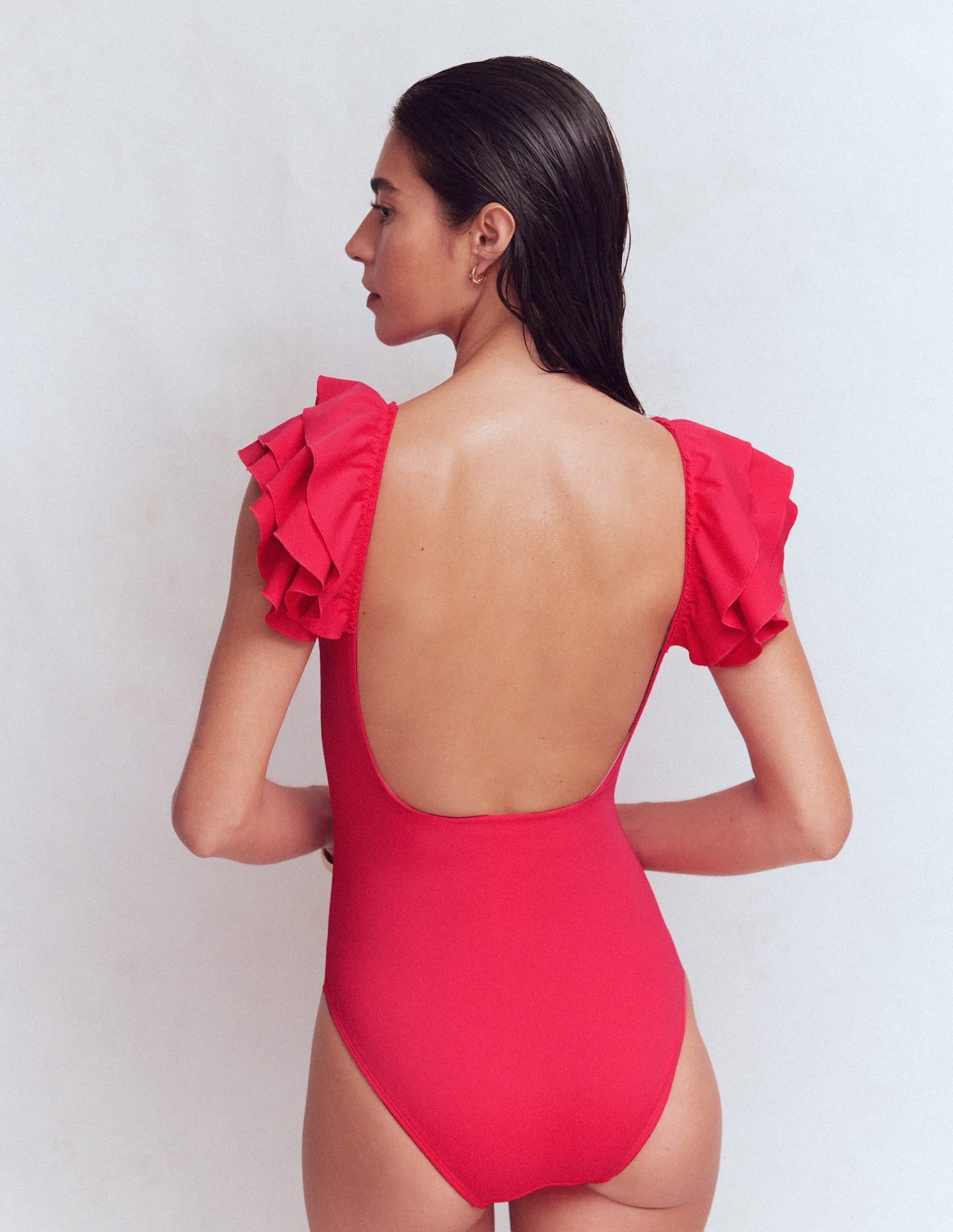 Mega Ruffle Swimsuit-Rosy