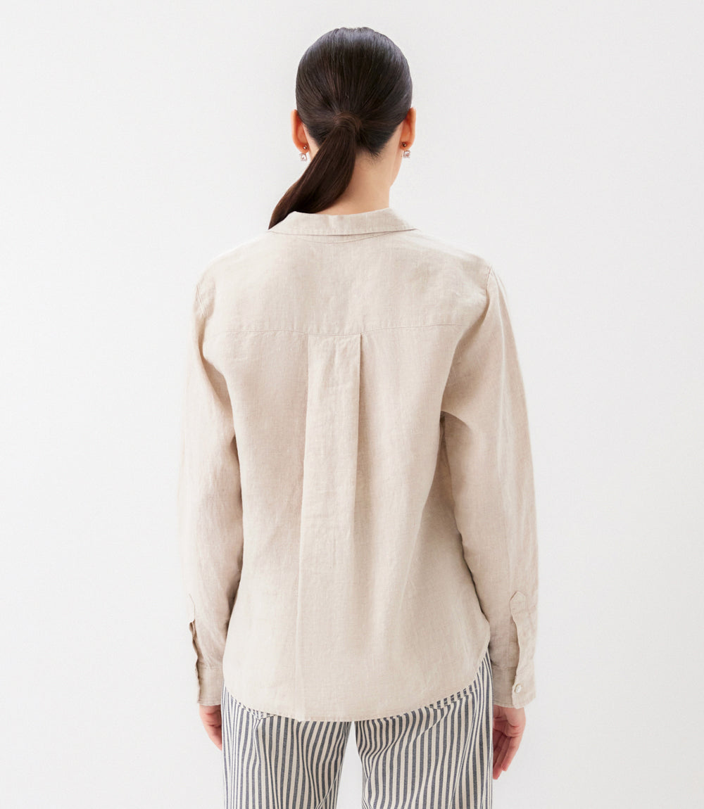 Long Sleeve Linen Button Up Shirt