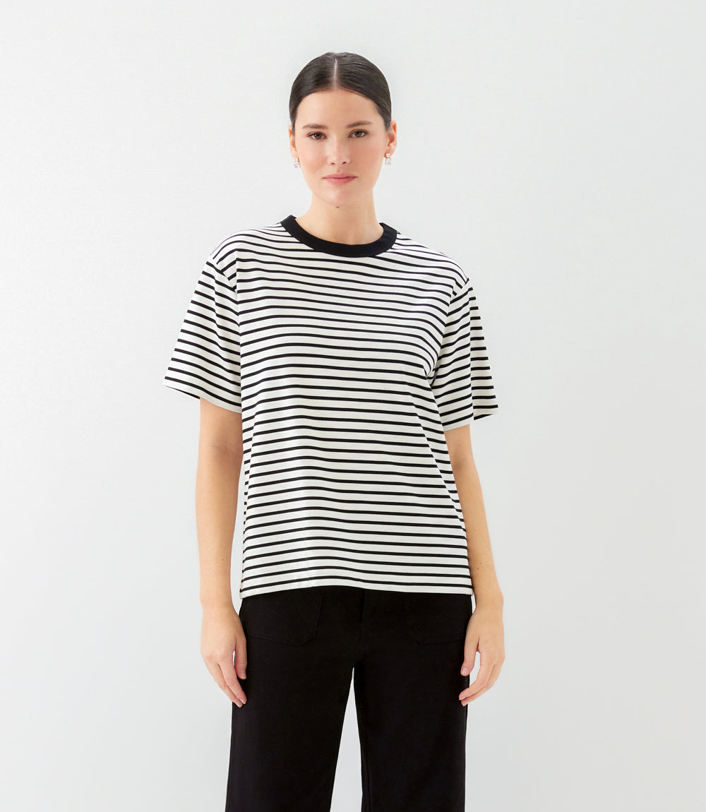 Stripe Short Sleeve Top