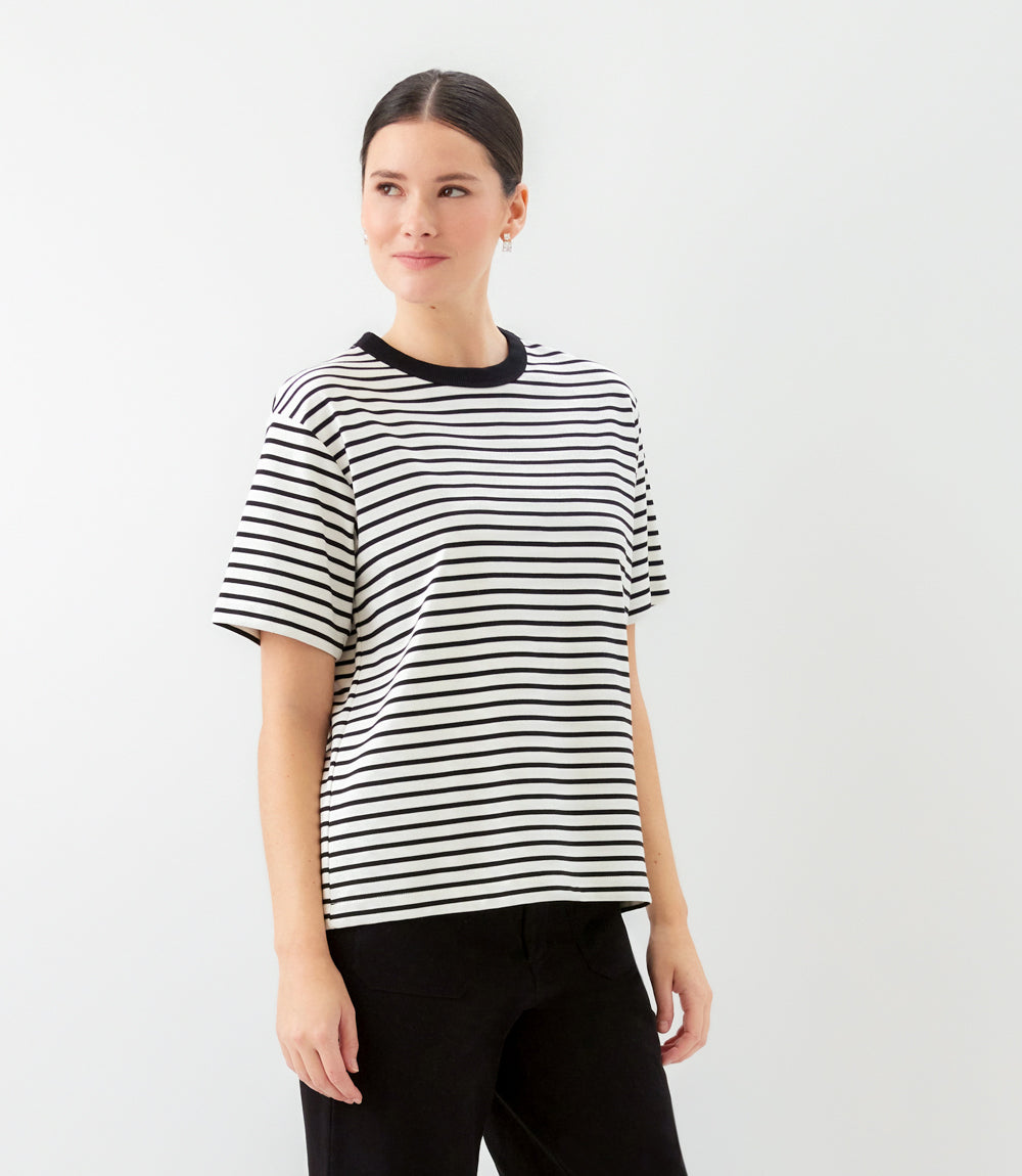 Stripe Short Sleeve Top