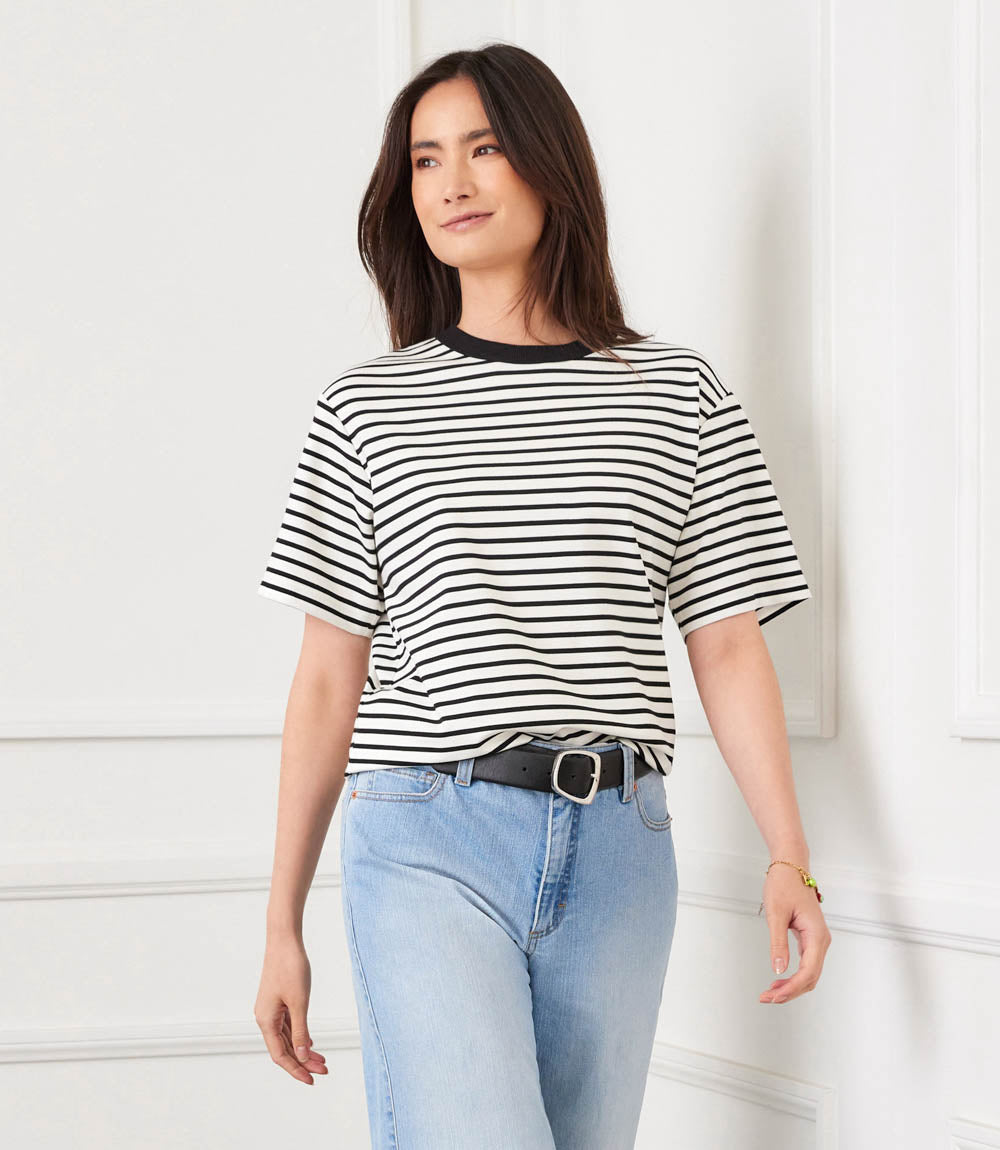 Stripe Short Sleeve Top