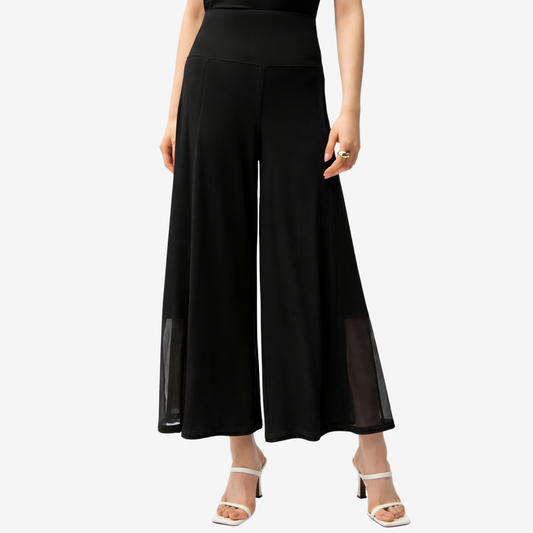 Joseph Ribkoff Silky Knit Mesh Insert Wide Leg Pull-On Pants