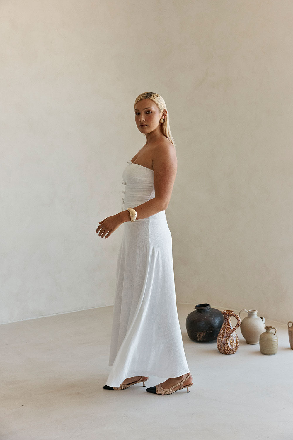Palais Maxi Dress - White