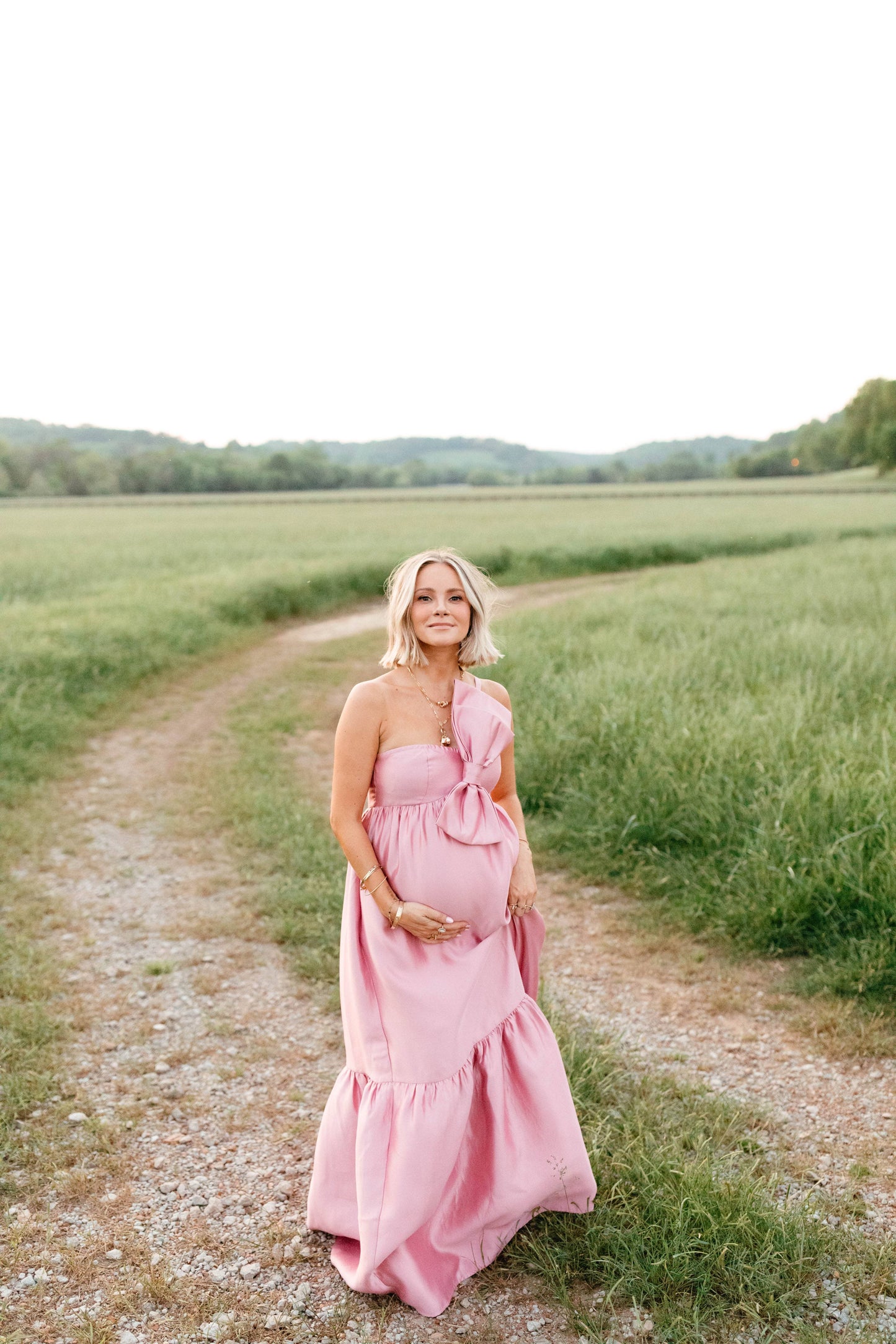 Betina Bow Front Maxi Dress - Dusty Rose