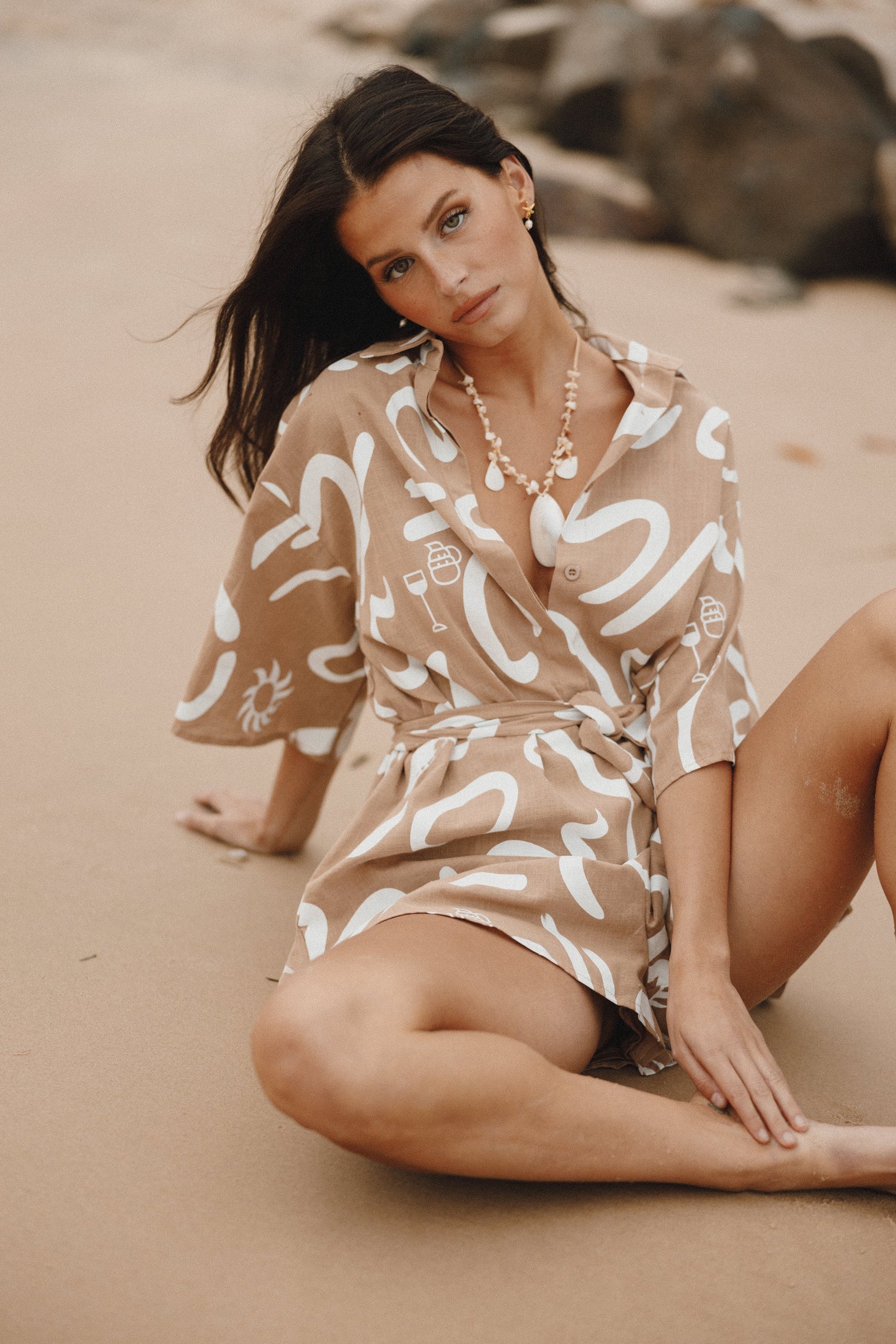 Kellie Romper - Tan